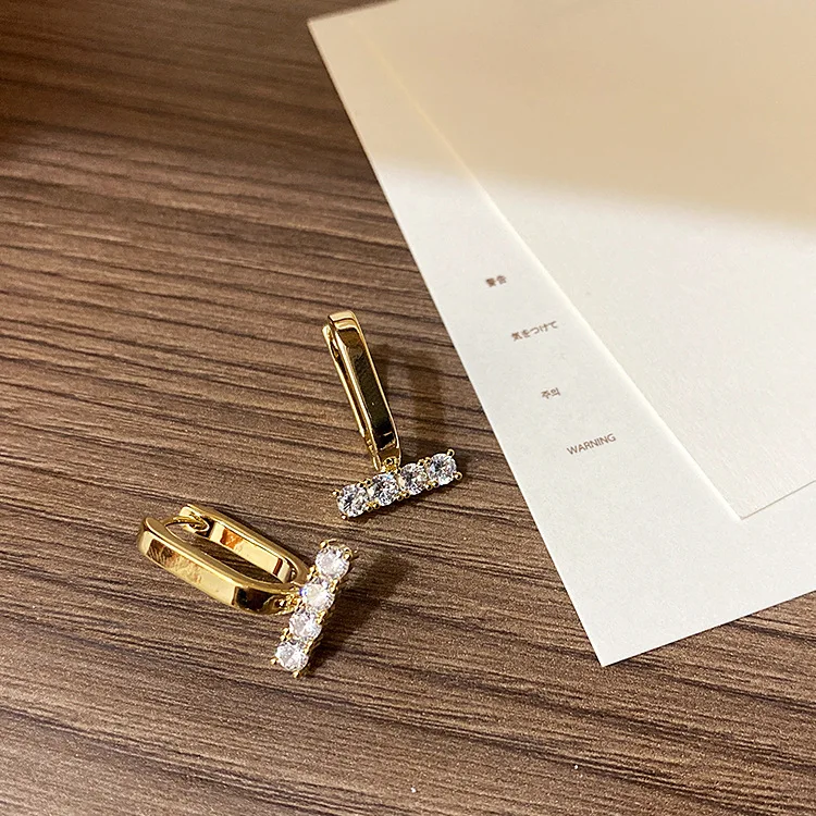 Корейские модные золотые геометрические U-образные серьги-гвоздики с