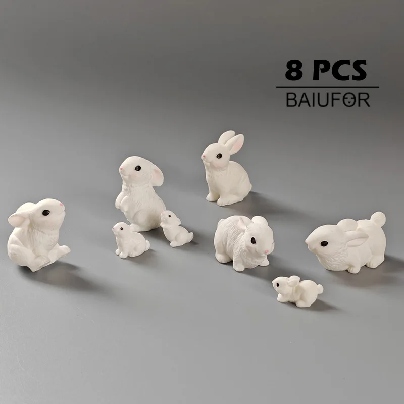 6-10 шт. семейный кролик домик капусты фигурка кролика домашний декор для рабочего