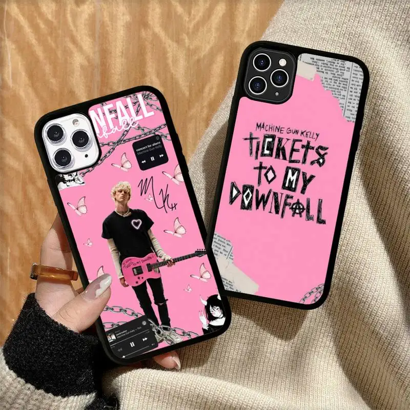 MGK Machine Gun kelly Rapper Phone Case Silicone PC+TPU Case for iPhone 11 12 13 Pro Max 8 7 6 Plus X SE XR Hard Fundas