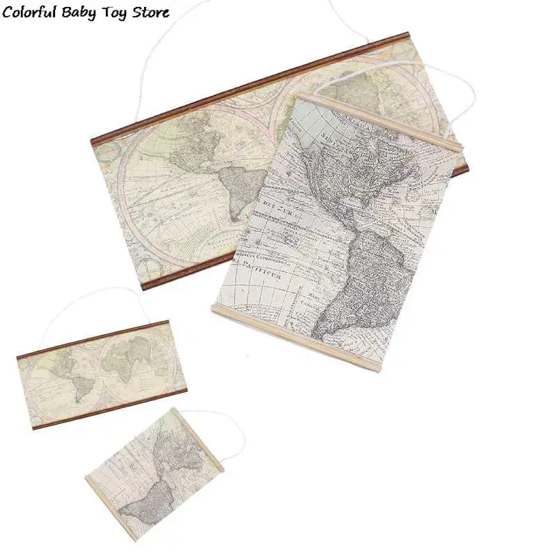 

Мини-карта мира, модель мебели, игрушки для кукольного домика, Миниатюрные аксессуары для кукольного домика, 1/12 размеров S M