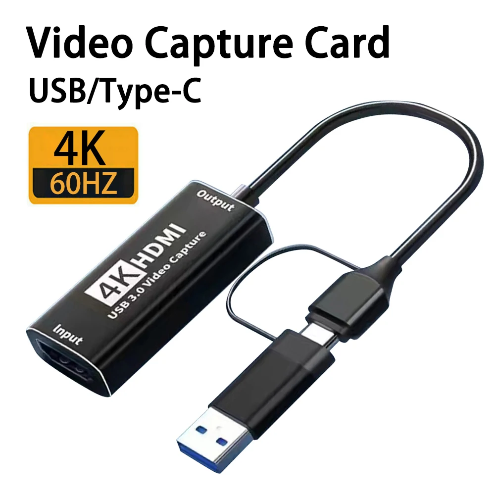 

Video Capture Card USB3.0 HDMI to USB C Audio Capture Card Type-C Adapter Devices for Gaming Live Streaming Video Recorder