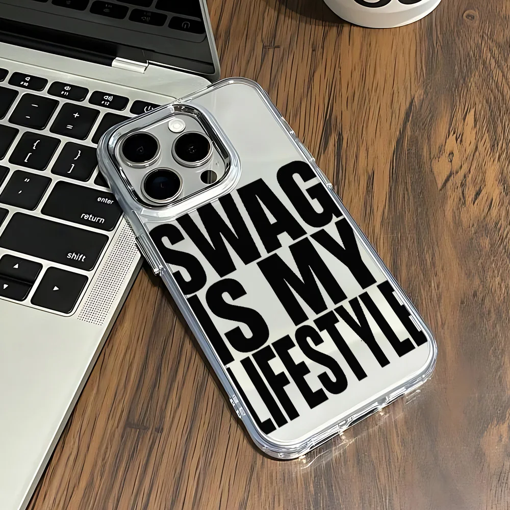 Фото Модный чехол для телефона «Hot GIRLS LOVE MY SWAG» для iPhone 17, 16e, 16, 15, 14, 13, 12, 11 Mini, Pro, Max, X, XR, XS Max, 8, 7, Air, Plus, прозрачный №4
