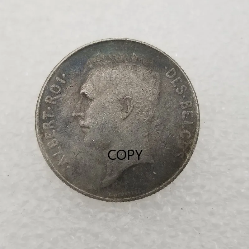 

Belgium 1917 Silver Plated Commemorative Collector Coin Gift Lucky Challenge Coin COPY COIN