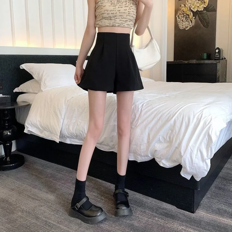 Baggy Womens Shorts High Waist Loose Mini Elastic Short Pants for Women To Wear Black Wide Korean Style Low Price Trend 2023 XL