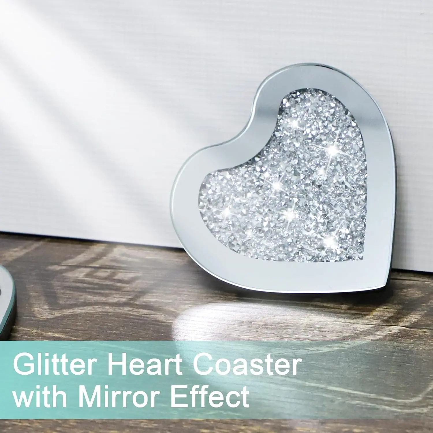 4 шт. стеклянная хрустальная подставка с бриллиантами зеркальная серебряный