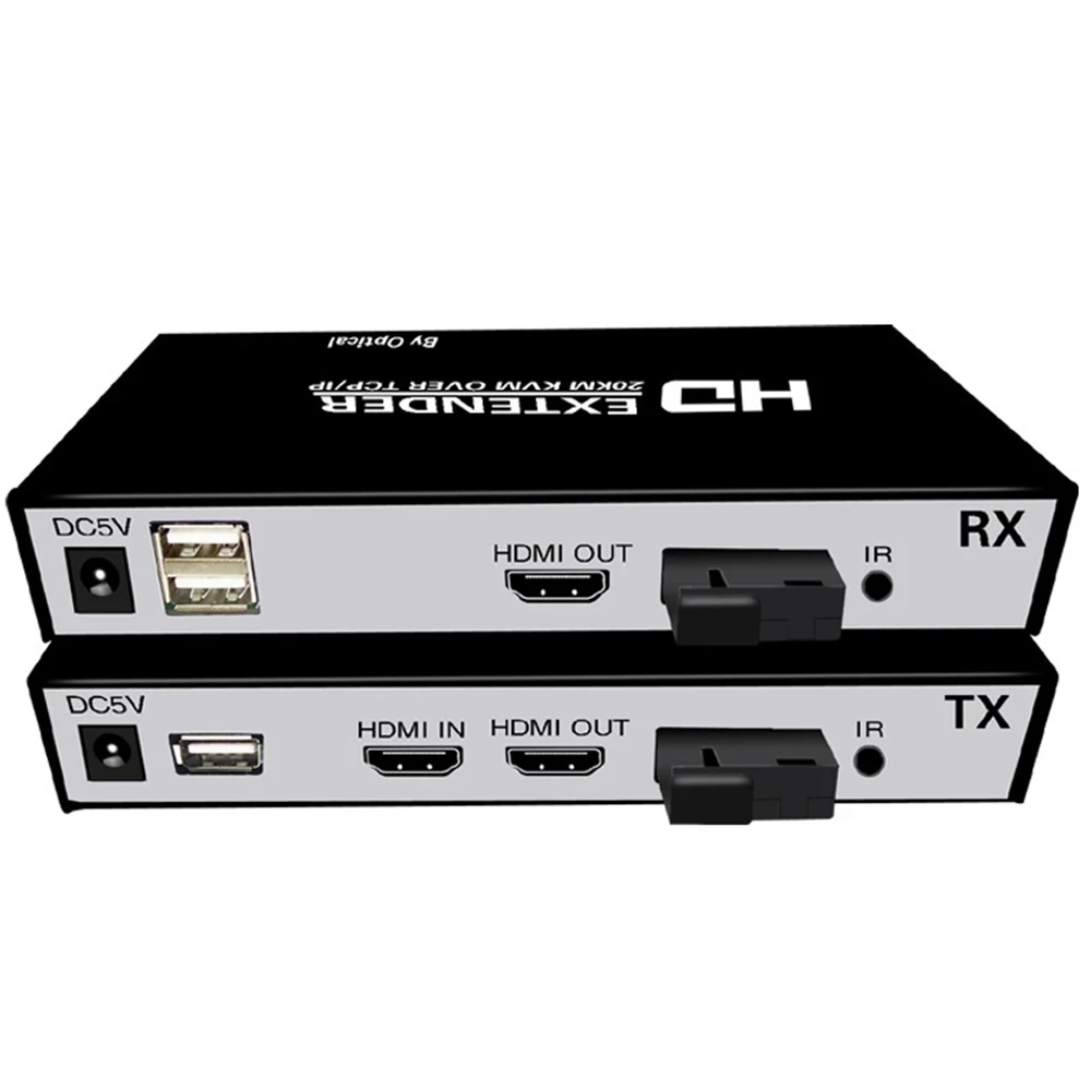 

2323 LSM 20Km HDMI волоконно-оптический USB KVM-удлинитель видео приемник HDMI Loop Over SC волоконный кабель для PS4 PS5 DVD PC