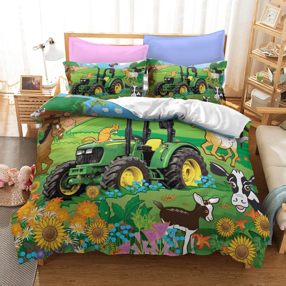 

Single Twin Full Queen King Size Sports Bed Set Tractor Bedding Set Bedspread Aldult Bedroom Duvetcover 2 кровать детская