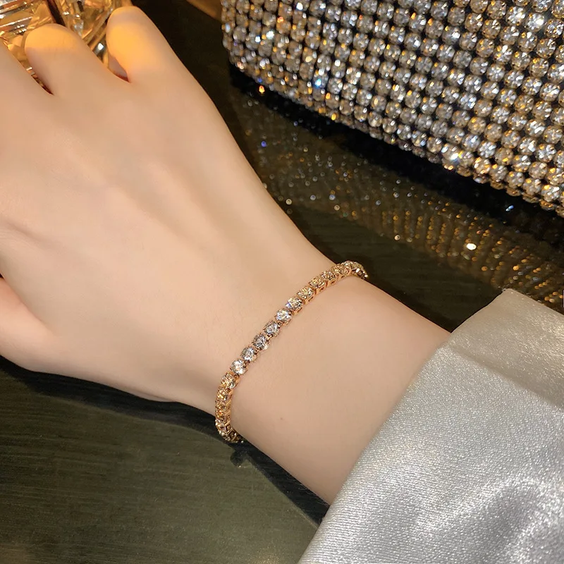 

Luxury Shiny Rhinestone Crystal Bracelet Gold Color Heart Butterfly Flower Charm Bracelets For Women Fashion Jewelry Accessories