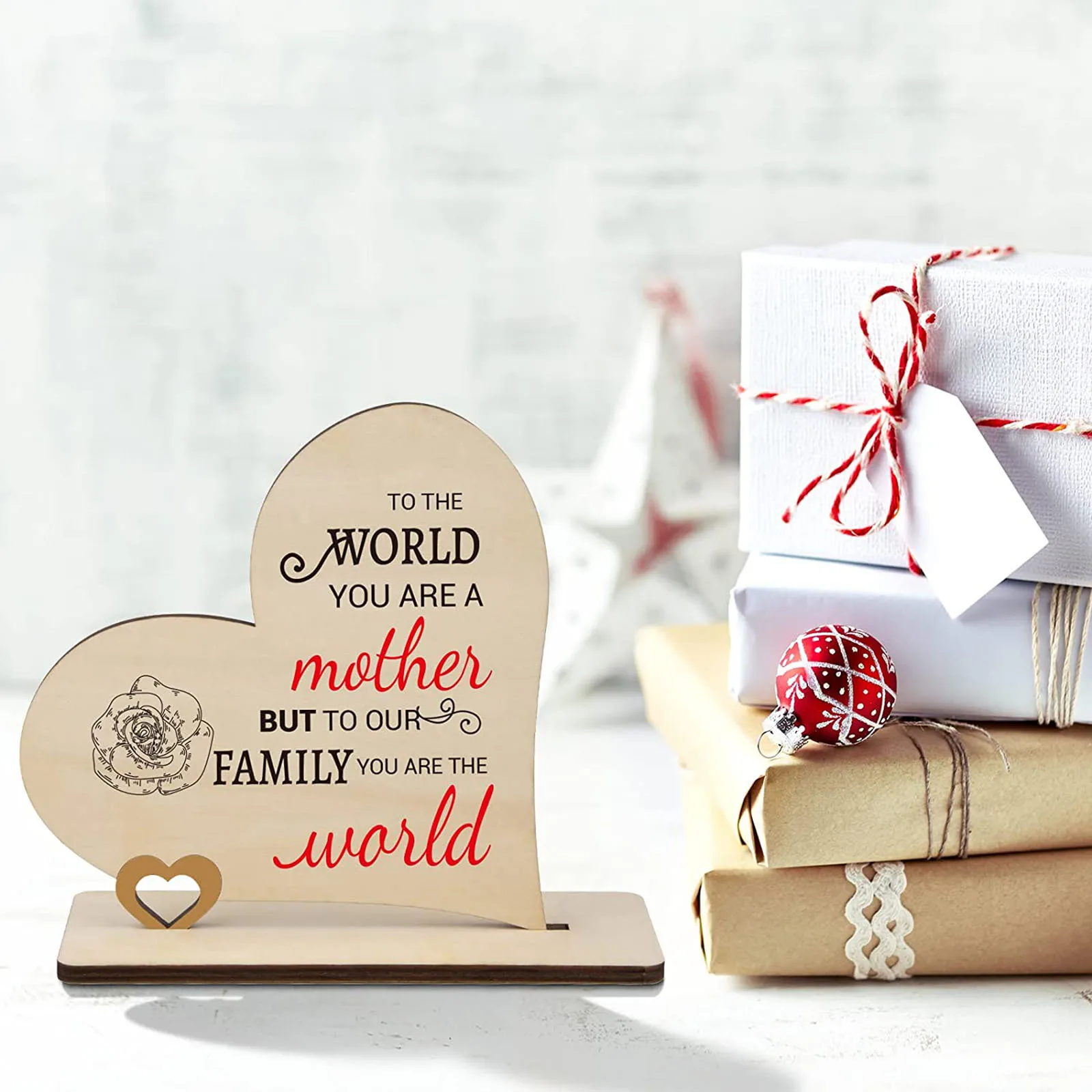 

Украшения на день матери, подарок на день рождения, деревянные поделки (Мама-мир), аксессуары для дома, настольные аксессуары