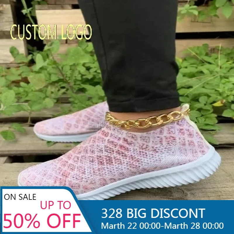 

Slip On Knitted Sport Shoes Female Pink Running Shoes Women Walking Style Sport Shoes