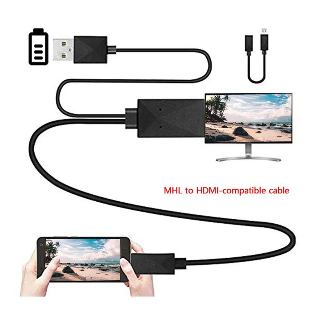 

Universal Android Phone MHL Micro USB to HDMI-compatible 1080P HD TV Cable Adapter.