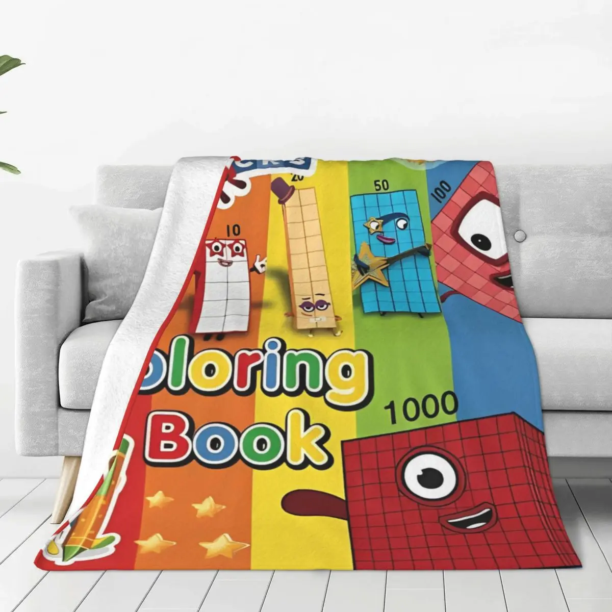 Одеяло с героями мультфильмов N-Numberblocks мягкое теплое эстетическое плюшевое