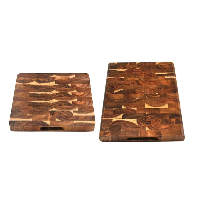 

Thick Acacia Wood Cutting Board Reversible Multipurpose Inner Handles