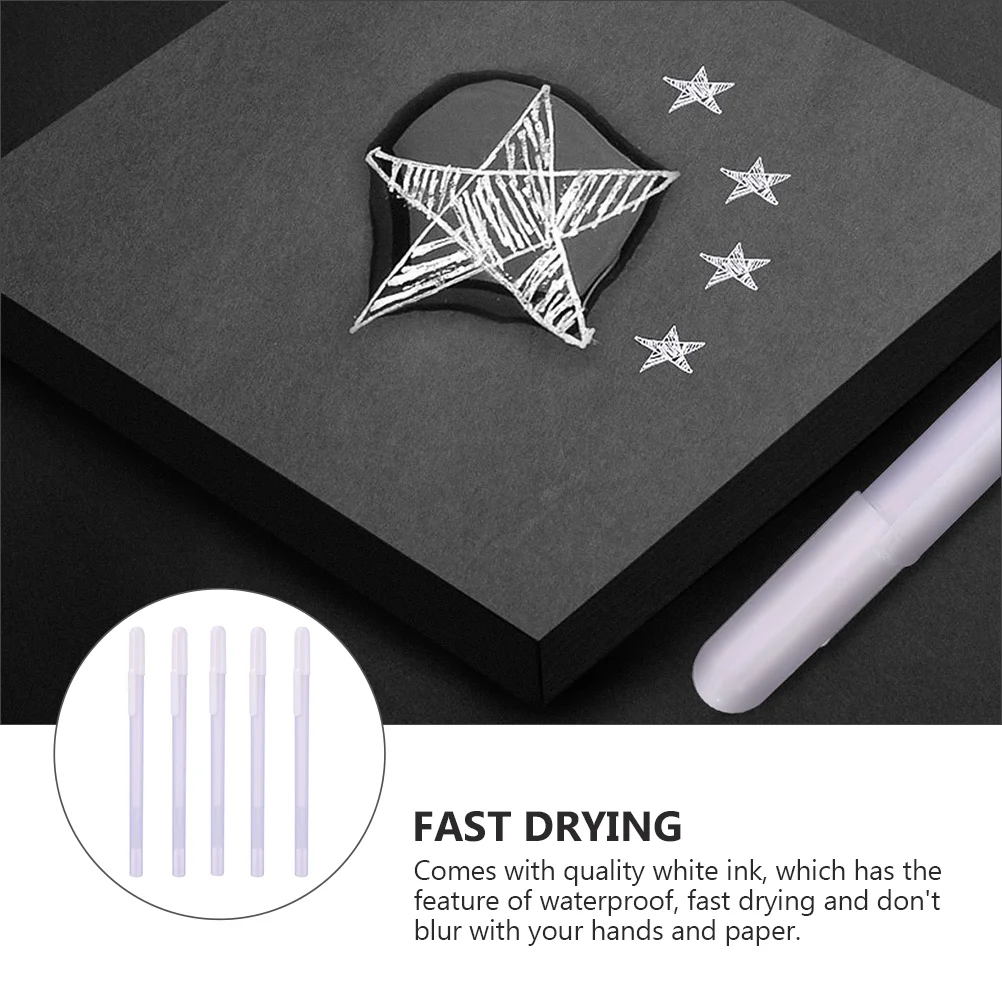 5 шт. белый хайлайтер гелевая ручка ручки для рисования линий иллюстрации цветной