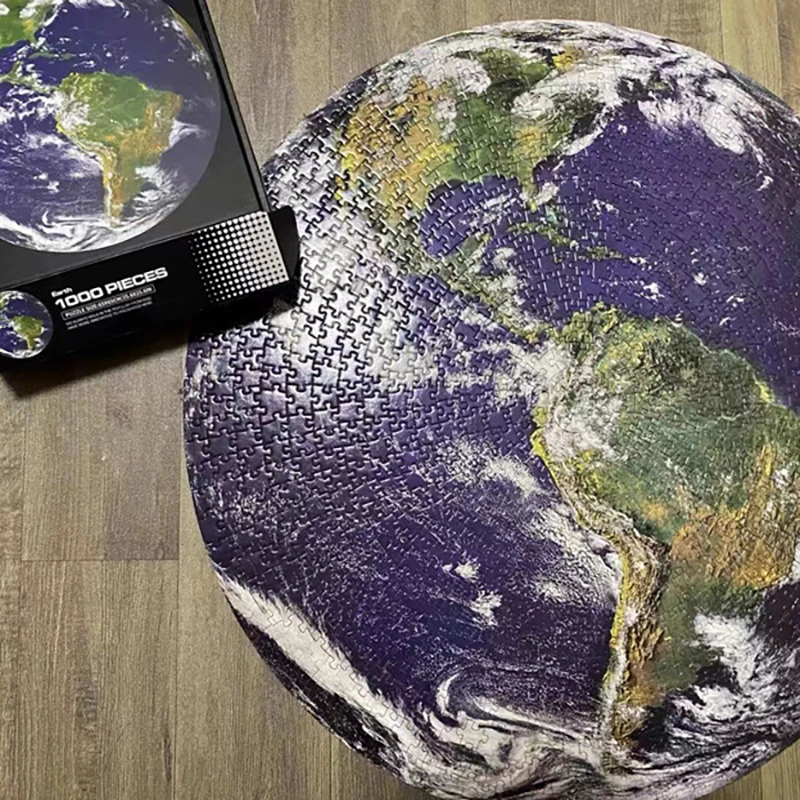 

1000 Pieces Round Puzzles For Adults Gift Challenge High Quality Toy Paper Jigsaw Game Wholesale Brain Storm Animal Earth Theme