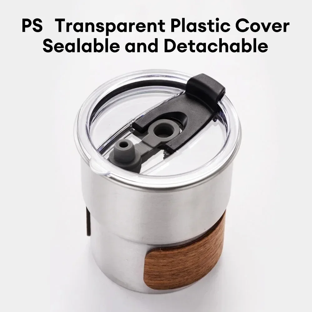 300 мл американская кофейная чашка из нержавеющей стали портативная и с крышкой