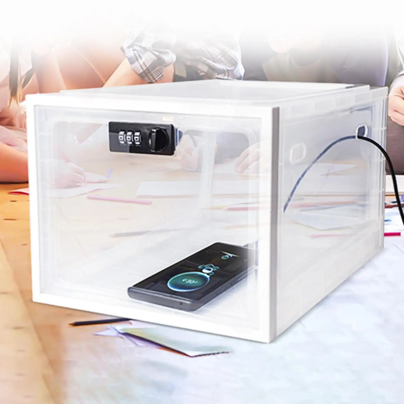 1x запираемая коробка запираемый ящик для хранения штабелируемый пластиковый