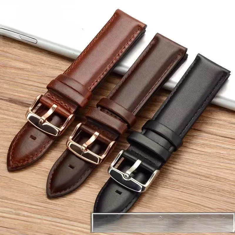 

Genuine Leather Men Women 14 16 18 20 22mm Crocodile Pattern Watchband for DW Black White Quick Release Classic Cowhide Wrist