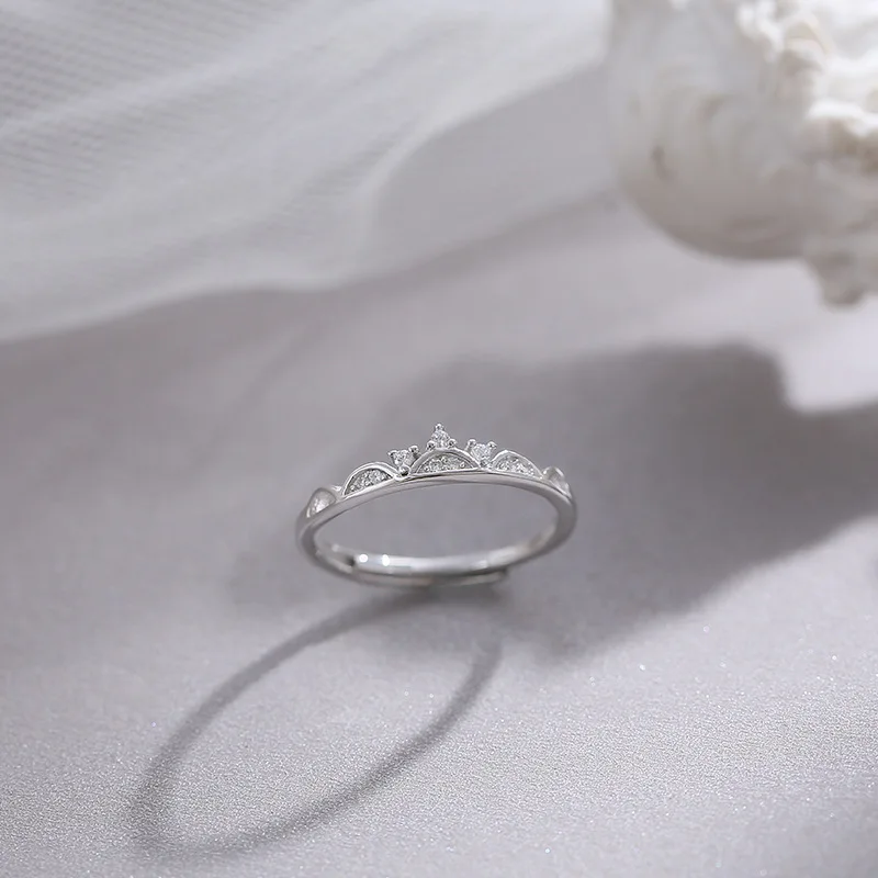 

New Simple Temperament Crown Open Shinning Rings for Women Gold Plated Trendy Jewelry Anillos Wedding Party Gifts Accessories