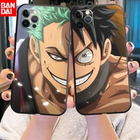 one piece phone cases for iphone 12 11 pro max 13 mini 7 8 plus x xs xr xs max 6 6s se 2020 japan anime soft silicon black cover