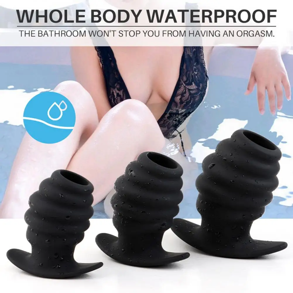 Анальная пробка удобная в носке полый силиконовый стимулятор простаты товар для