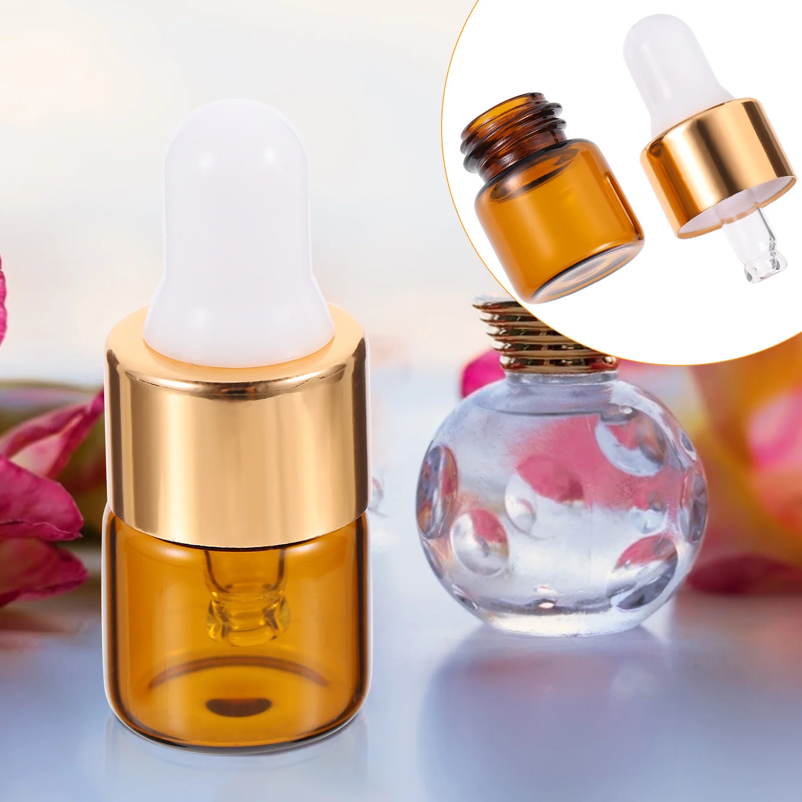 

30 Pcs Vial Small Essential Oil Bottle Travel Containers Frosted Glass Bottles Mini