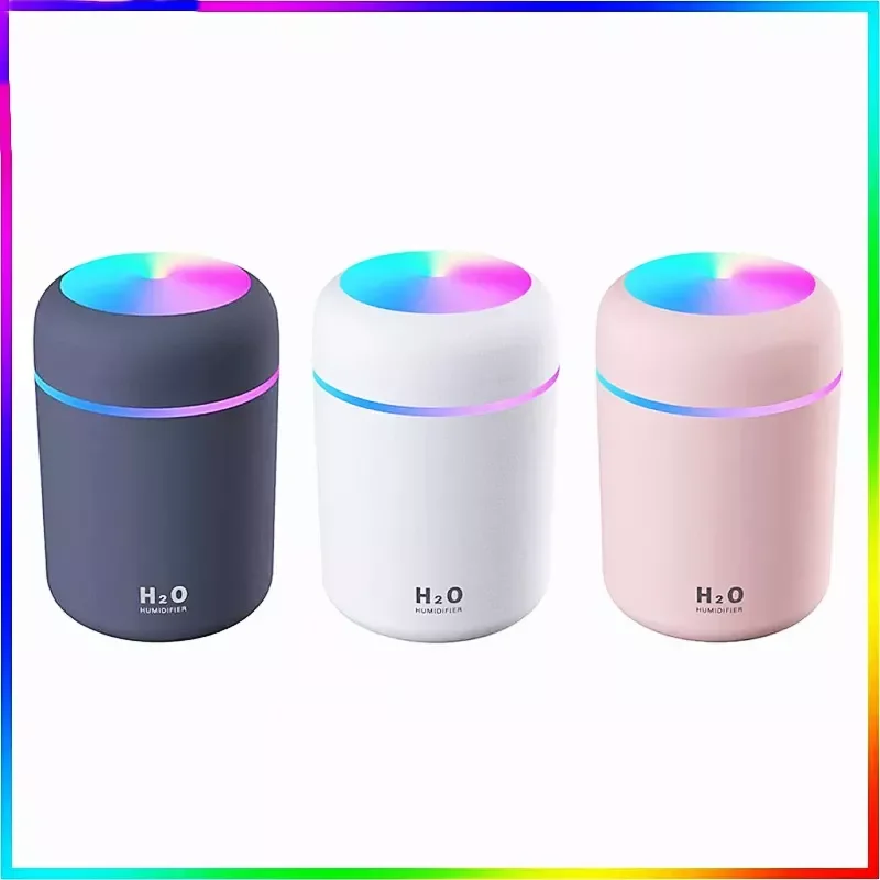 

NEW2023 300ml Air Humidifier Aroma Oil Diffuser USB Cool Mist Sprayer with Colorful Night Light for Home Car
