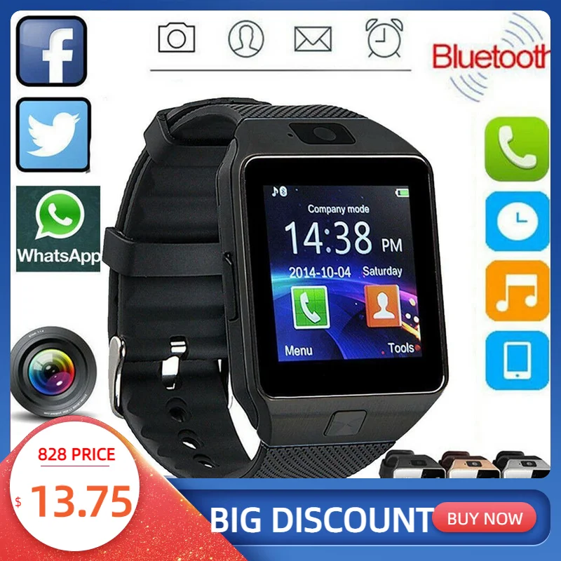 

Touch Screen Smart Watch DZ09 For IOS Android Phone Bluetooth Call 2G GSM SIM TF Card Camera PK GT08 A1 Smart Fashion Watch