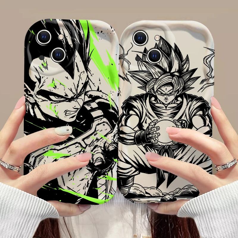 Мягкий силиконовый чехол Hot Anime 3D Wave Case For-D-Dragons Balls DBZ iPhone 16 15 14 13 12 11 Pro Max Mini X XR XSMAX 8 7 6S