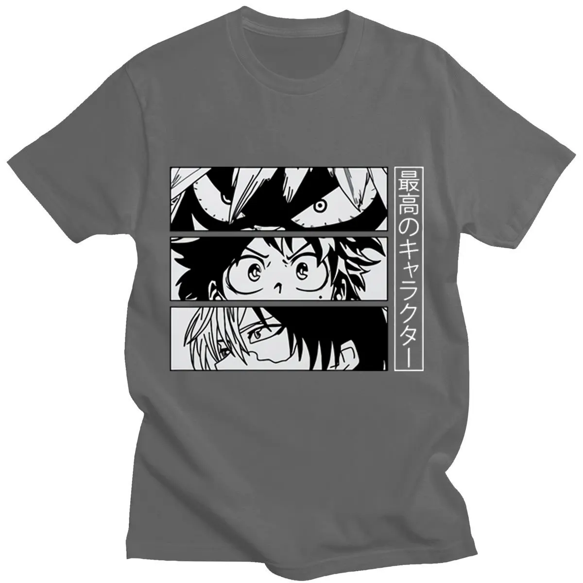 

Japanese Anime My Hero Academia T-shirt Deku Bakugou Katsuki Todoroki Shoto Pattern T Shirt Short Sleeve Male Harajuku Tshirt