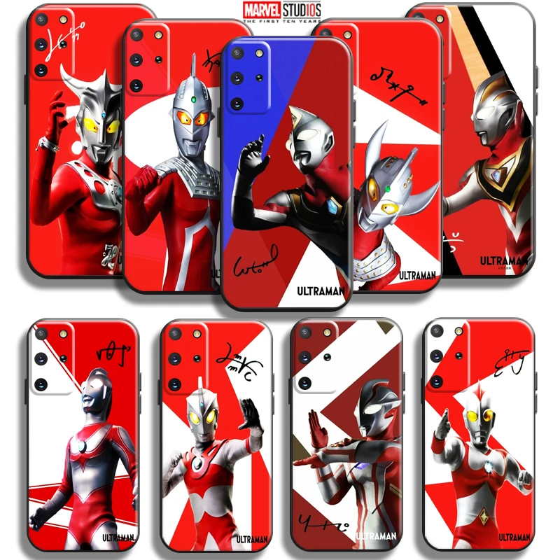 

Japan Anime Ultraman Phone Case For Samsung Galaxy S21 S20 Plus Ultra S21 S20 FE 5G Silicone Cover Funda Black Back Carcasa