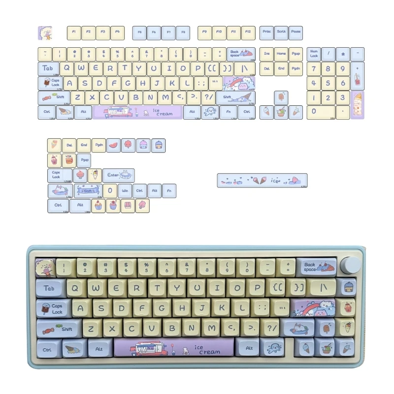 

Колпачки для ключей с мороженым XDA Keycap для 61/87/104/109 Макет механической клавиатуры KeyCap Прямая поставка