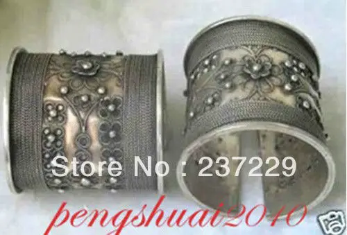 Оптовая цена 2 шт. редкий изысканный Тибетский мужской необычный Серебряный