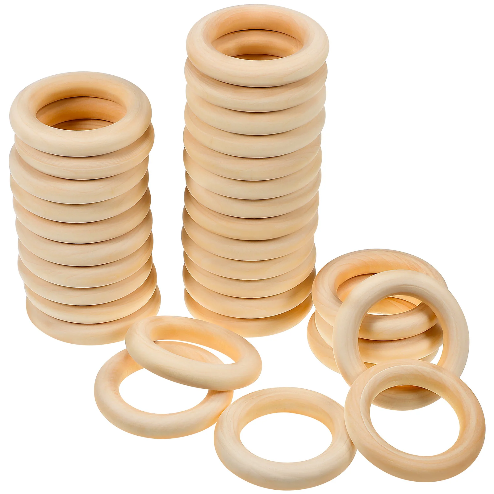 

30 Pcs Wood Rings For DIY Crafts Wooden Pendant Accessories Hoops Jewelry Making