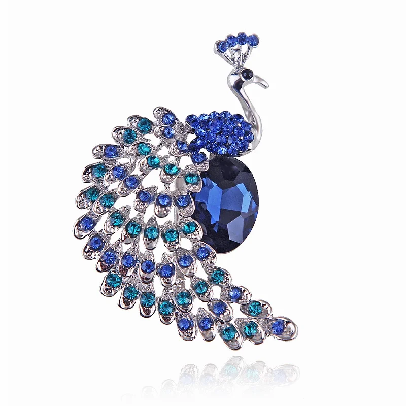 

Fashion Creative Retro Peacock Brooch Crystal Lnlaid Brooch Female Pin