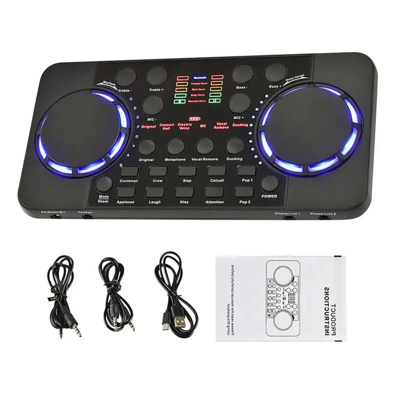 

V300 Pro Live Streaming Sound Card 10 Sound Effects 4.0 Audio Interface Mixer For DJ Music Studio Recording Karaoke