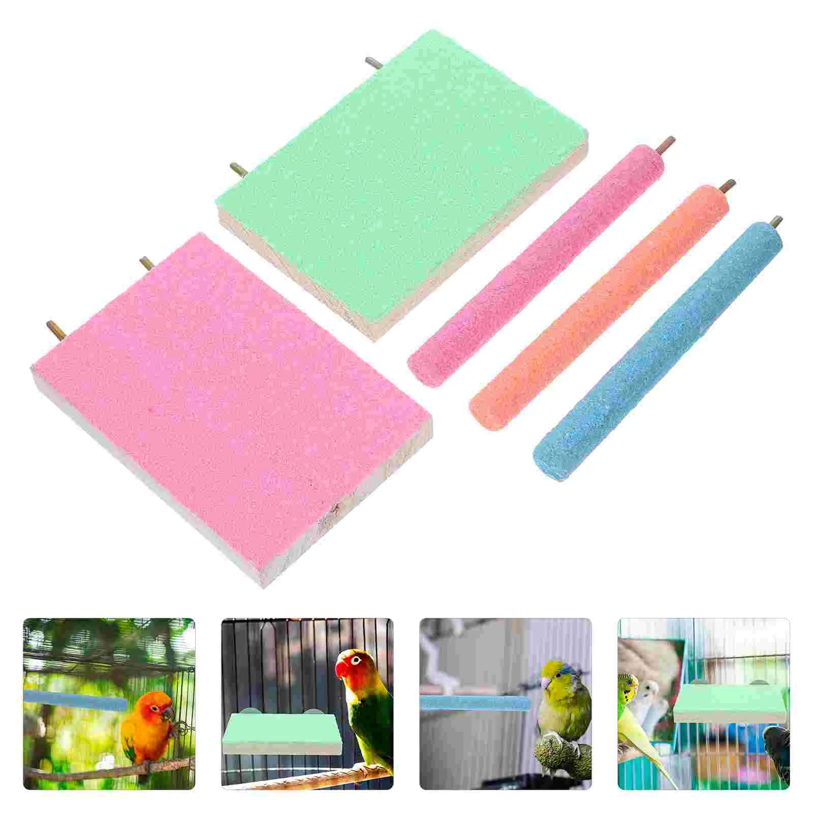 

Parrot Stand Bird Perch Toys Play Wood Perches Playground Birds Platform Parakeet Cockatiel Training Cage Gym Shower Tree