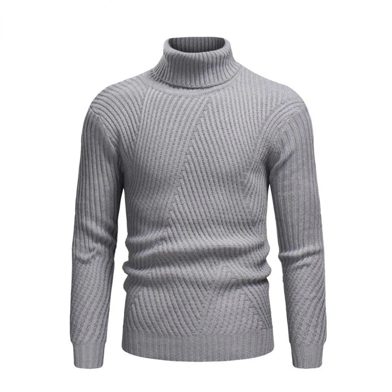 

Мужской трикотажный свитер-водолазка, с реверсивным воротником