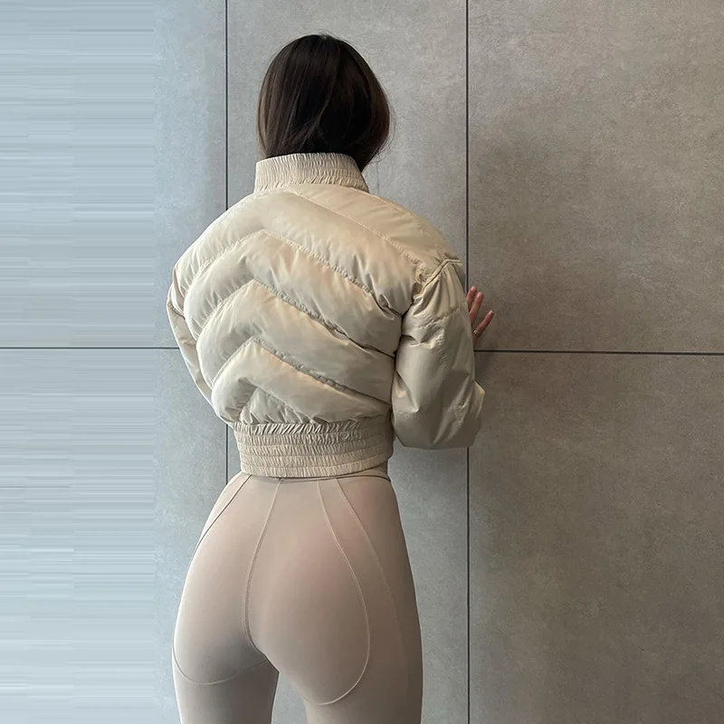 Long-Sleeved Short Sections of Cotton Clothing Female Fashion Personality Loose Waist Twill Zipper Jacket Tide