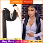 Vallbest 28 30 дюймов перуанские прямые пучки волос Remy человеческие волосы для наращивания пучки шелковистые прямые 3 пряди натуральный цвет 1B