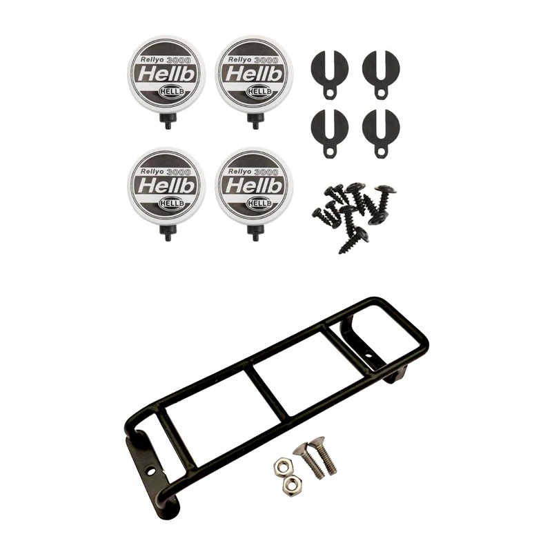 

4Pcs RC Car Round LED Light Cover For 1:10 Tamiya HSP RC Car Axial SCX10 & 1X Metal Straight Ladder Mini Stairs