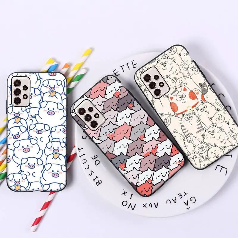 

Cute Animals Phone Case For Samsung A51 A32 A52 A71 A50 A12 A21S S10 S20 S21 Plus Fe Ultra