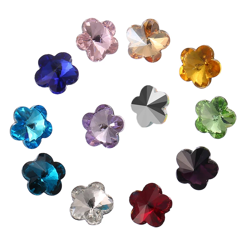 

15pcs Pointback Flower Rhinestones 10mm Shiny Crystals Stones Glue On Nails Decoration Ab Color Diy Glass Diamonds