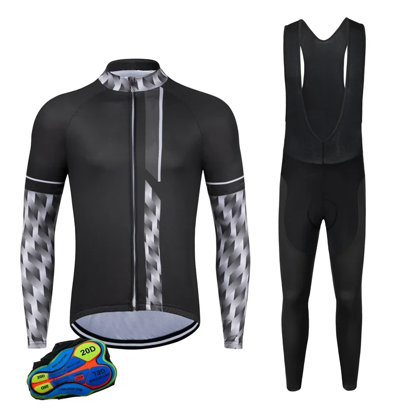 Новый мужской дорожный спортивный трикотаж с длинными рукавами для езды на