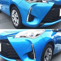 2pcs sus304 stainless steel front fog lamp trims car styling cover for toyota vitz yaris hatchback 2017 facelift