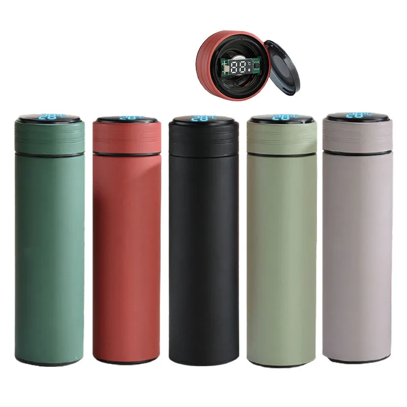 

Replaceable Battery Intelligent Thermos Cup Reusable Digital Thermal Mug Coffee Tea Cup Water Bottle Vacuum Flask 500 ml