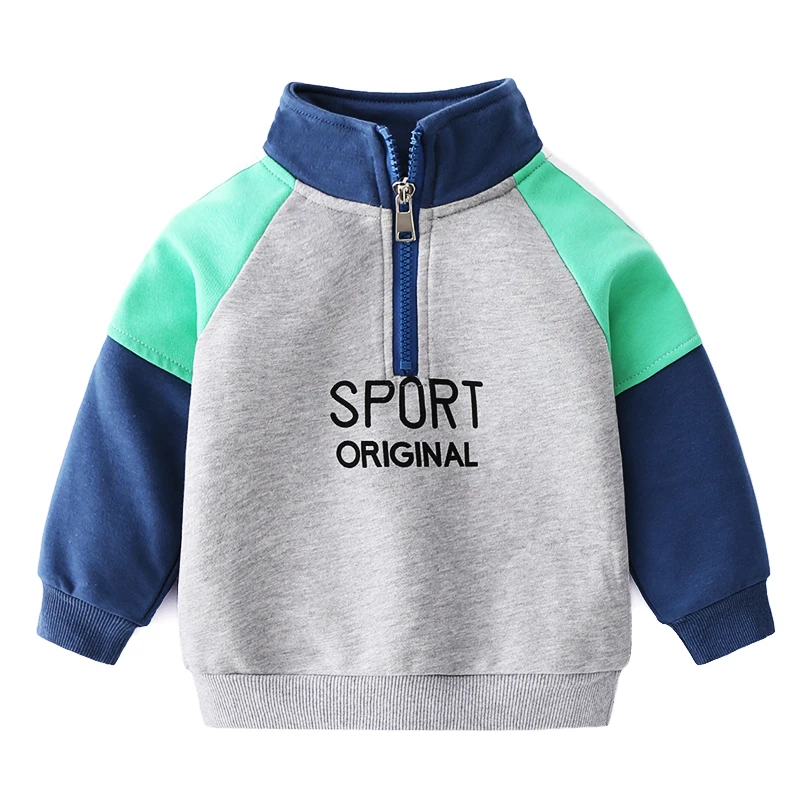 

Children's Sweatshirt Baby Boys Girls Long-Sleeved Patchwork Streetwear Kids Spring Autumn Outerwear Tops Children's Clothing