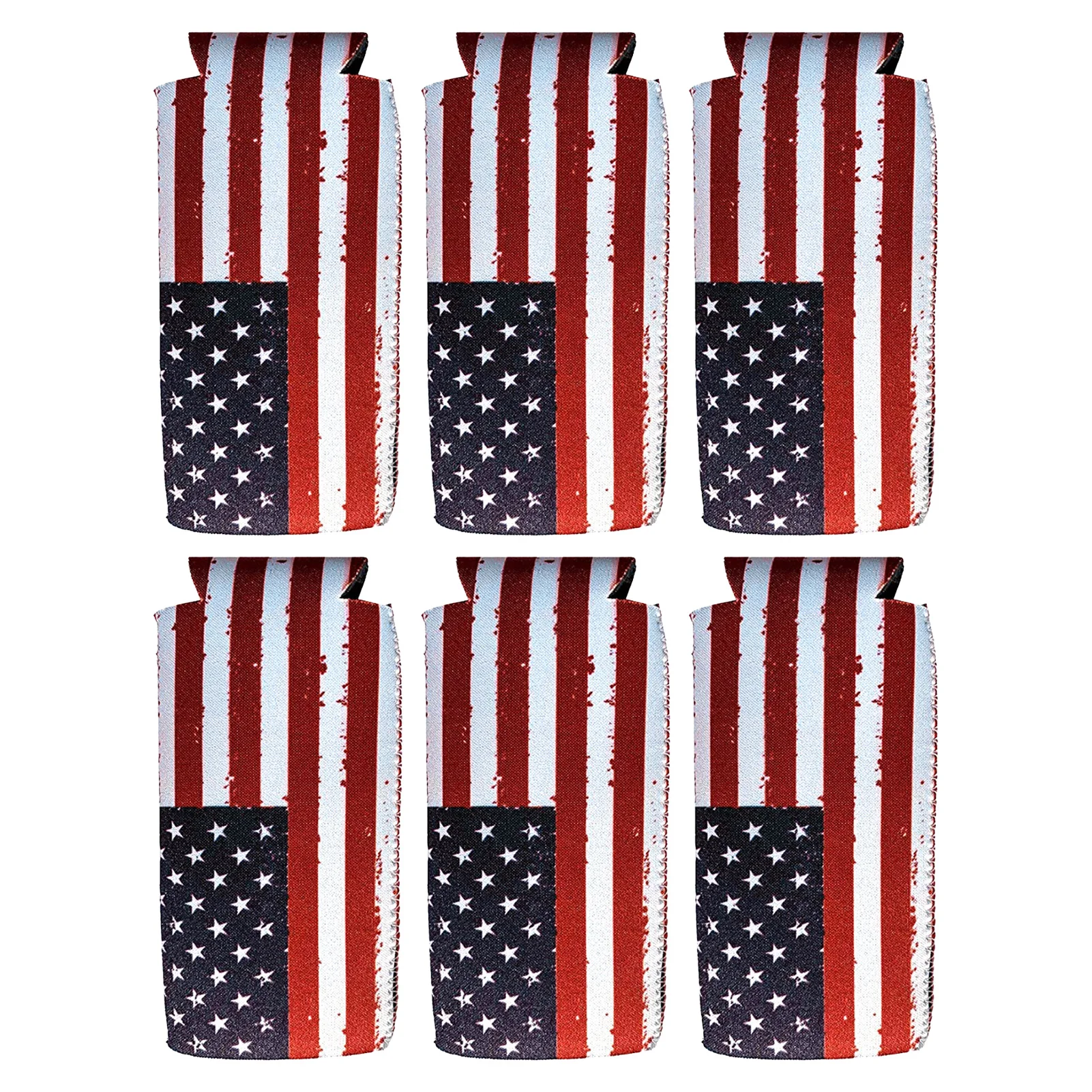 

American Flag Slim Can Sleeves 12oz Beer Soda Can S 6pcs Drink Sleeves For Independence Day Gatherings Parties Celebrations