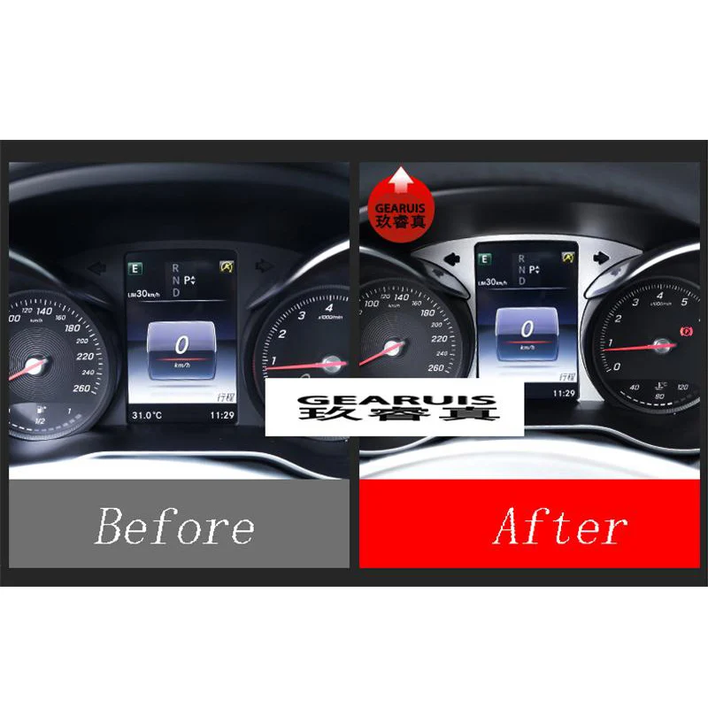 

Car Styling for Mercedes Benz GLC C Class W205 Car Dashboard Trim Ring Decoration Covers With Stickers Interior Auto Accessories
