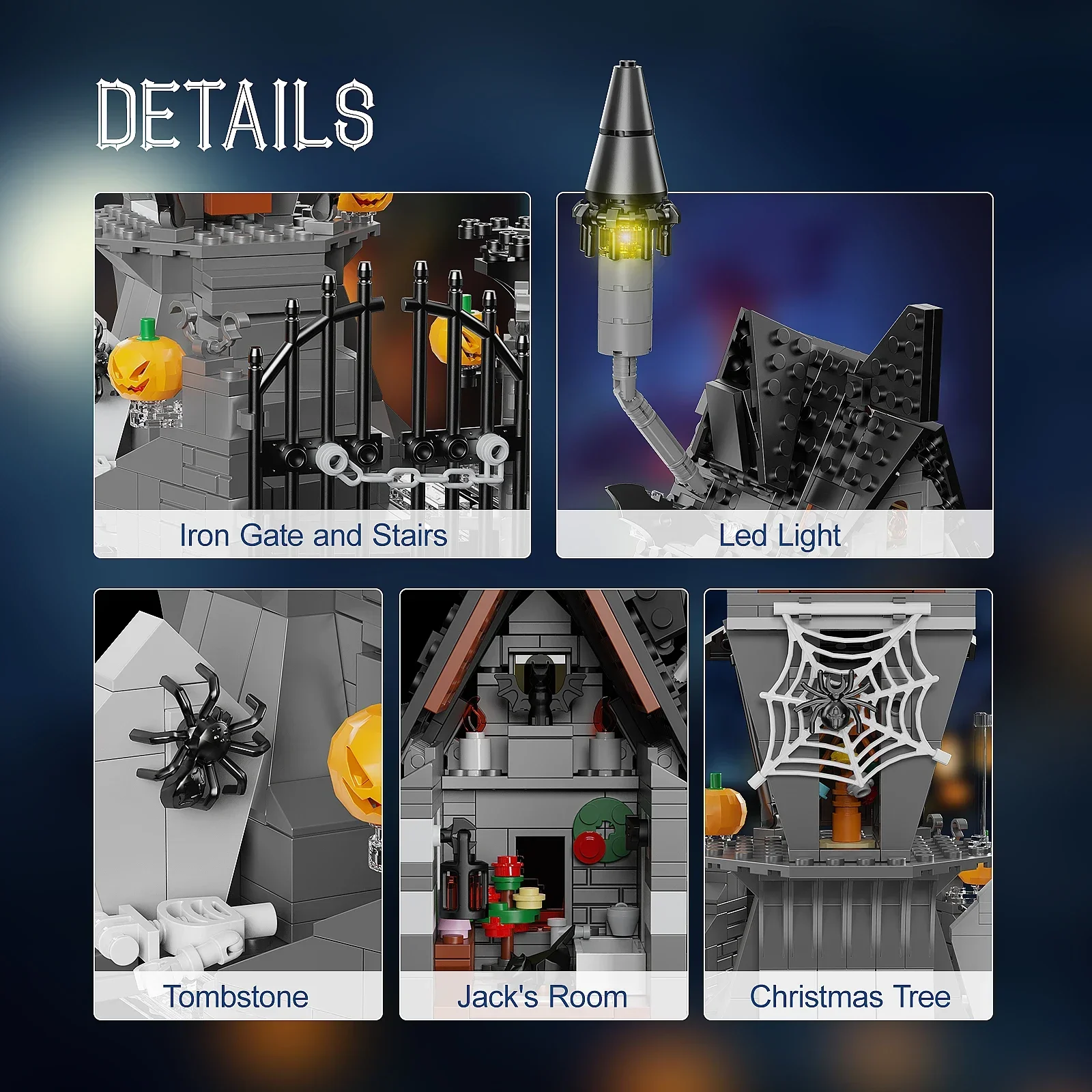 BuildMoc домик-кошмар на Хэллоуин набор строительных блоков тыква призрак скелет